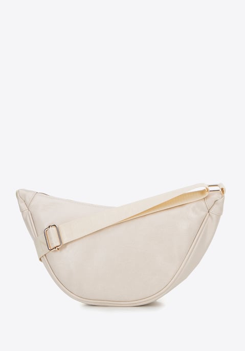 Wittchen Dames crossbody tas met brede band, crème, eco-leer - Image 2