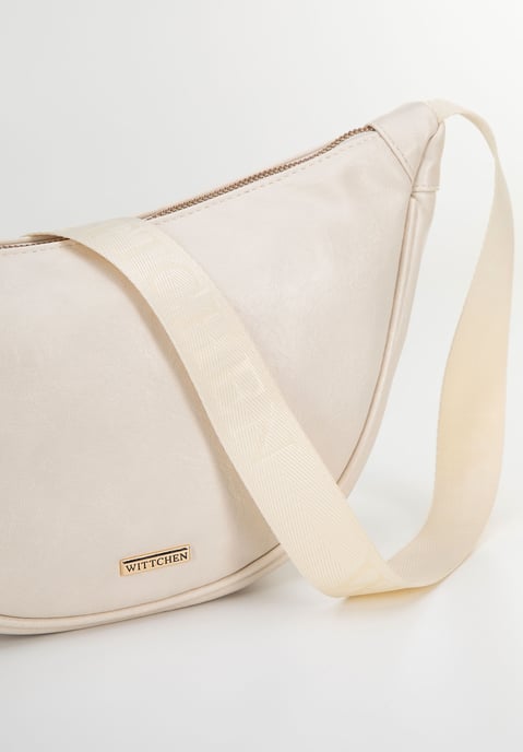 Wittchen Dames crossbody tas met brede band, crème, eco-leer - Image 4