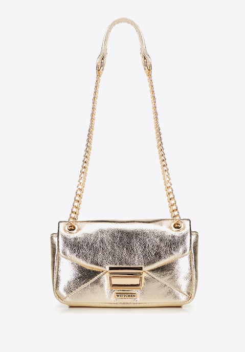 Wittchen dames mini crossbody tas in glanzend goud eco-leer - Image 2