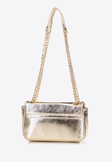 Wittchen dames mini crossbody tas in glanzend goud eco-leer - Image 3