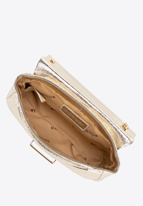 Wittchen dames mini crossbody tas in glanzend goud eco-leer - Image 4