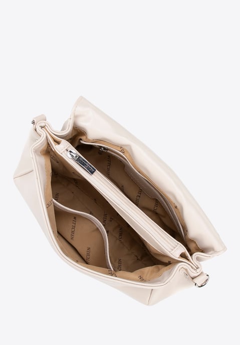 Wittchen Dames crossbody tas van eco-leer met decoratieve klinknagels, crème - Image 3