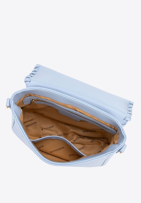 Wittchen Women's Crossbody Bag with a Flap Blue Eco-leather - Image 3