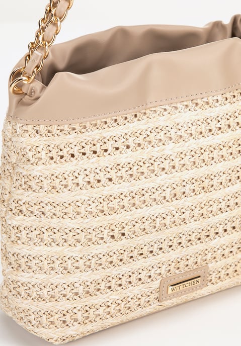 Wittchen Dames Geweven Crossbody Tas met Kettingen, Beige - Image 4