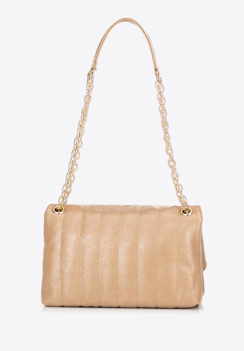 Wittchen Dames eco-leren schoudertas, twee compartimenten, klein, beige - Image 3