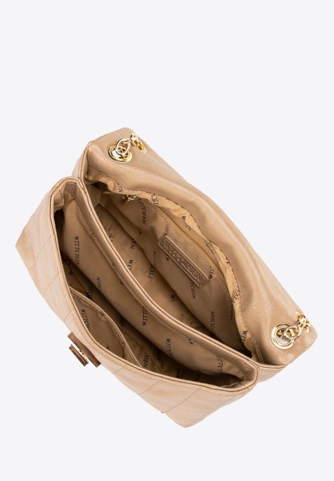 Wittchen Dames eco-leren schoudertas, twee compartimenten, klein, beige - Image 4
