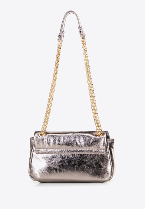 Wittchen Dames Mini Crossbody Tas in Glanzend Grijs Eco-Leer - Image 3