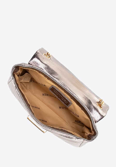 Wittchen Dames Mini Crossbody Tas in Glanzend Grijs Eco-Leer - Image 4