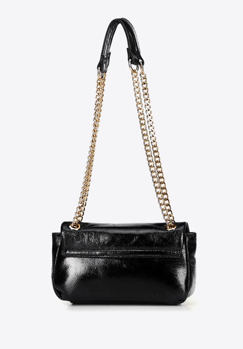 Wittchen Dames Mini Crossbody Tas in Glanzend Eco-Leer Zwart - Image 3