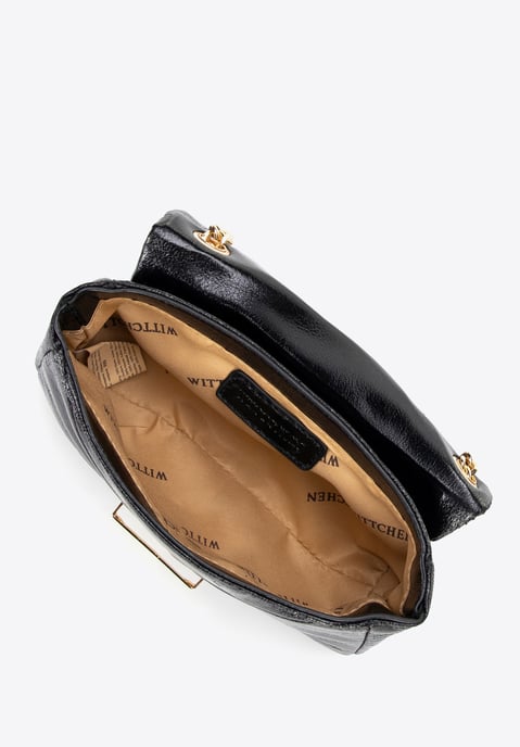 Wittchen Dames Mini Crossbody Tas in Glanzend Eco-Leer Zwart - Image 4