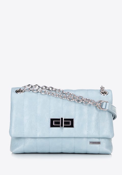 Wittchen Dames eco-leren schoudertas, twee compartimenten, klein, blauw - Image 2
