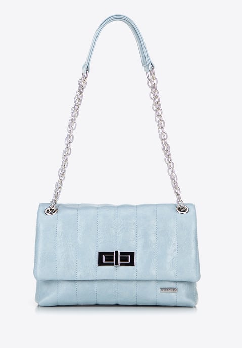 Wittchen Dames eco-leren schoudertas, twee compartimenten, klein, blauw - Image 3