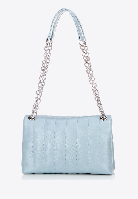 Wittchen Dames eco-leren schoudertas, twee compartimenten, klein, blauw - Image 4