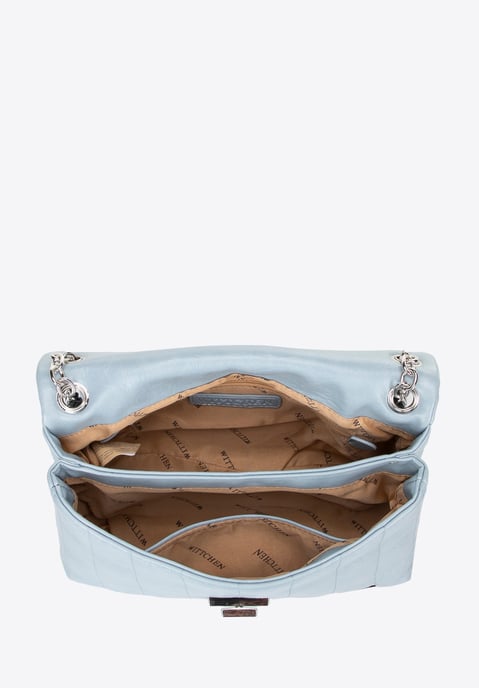 Wittchen Dames eco-leren schoudertas, twee compartimenten, klein, blauw - Image 5