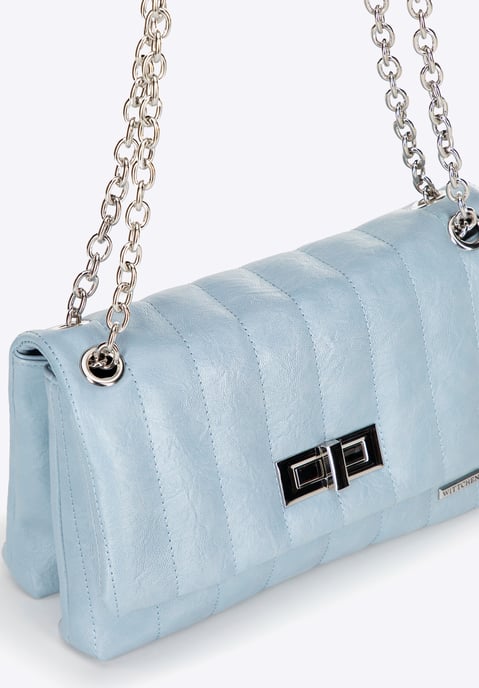 Wittchen Dames eco-leren schoudertas, twee compartimenten, klein, blauw - Image 6