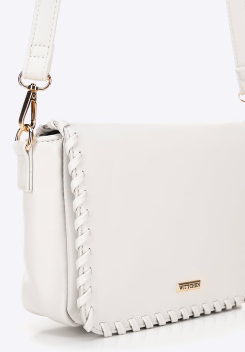 Wittchen Dames Crossbody Tas met Afgewerkte Flap, Crème, Eco-leer - Image 4