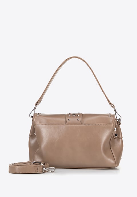Wittchen Dames eco-leren schoudertas met decoratieve klinknagels, beige - Image 2
