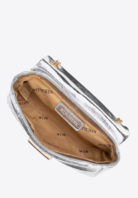Wittchen dames mini crossbody tas in glanzend zilver eco-leer - Image 5