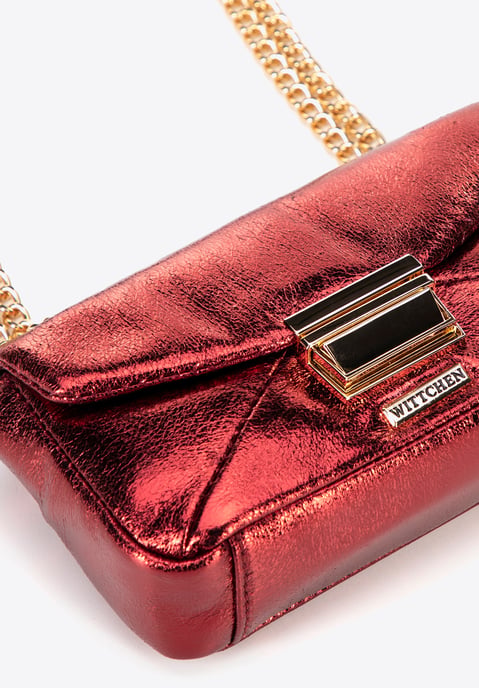 Wittchen Dames Mini Crossbody Tas in Glanzend Rood Eco-Leer - Image 4