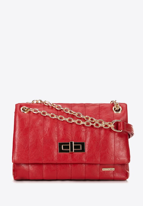 Wittchen Women's eco-leather crossbody bag two-compartment small red - Image 2