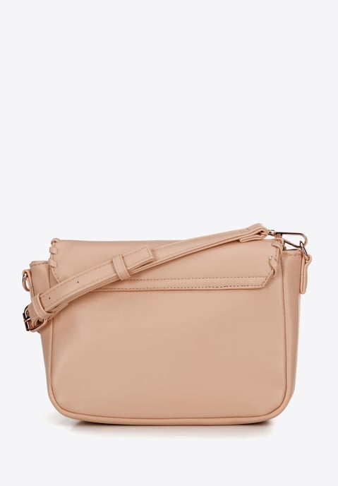 Wittchen Dames crossbody tas met afgezette klep, beige, eco-leer - Image 2