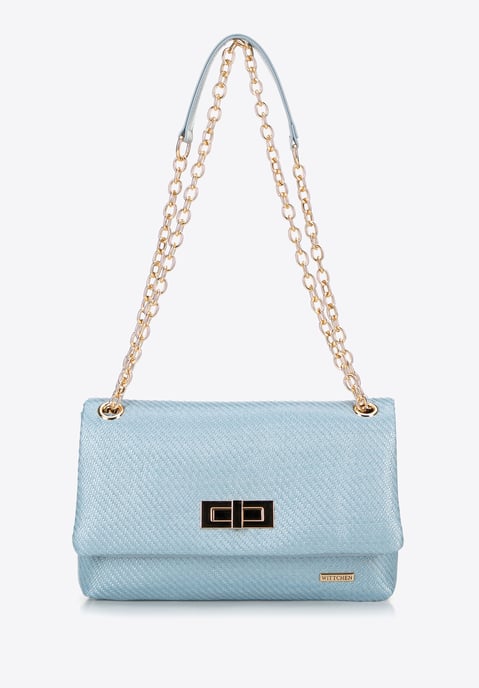 Wittchen Dames crossbody tas met gevlochten ketting, blauw, polypropyleen - Image 2