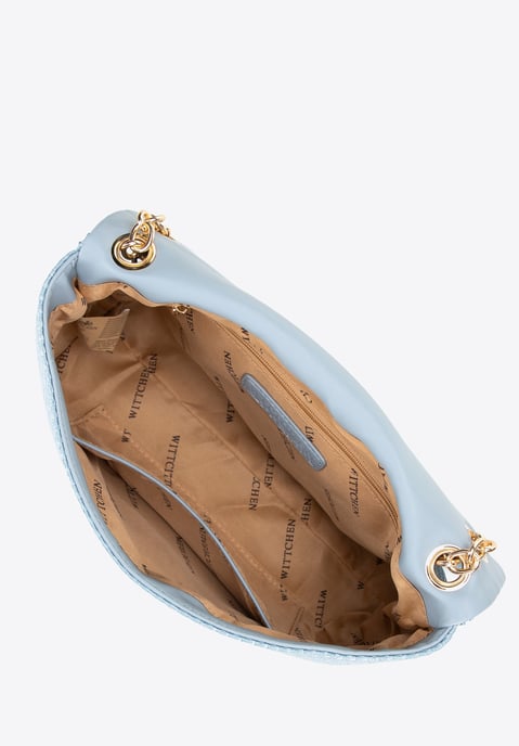 Wittchen Dames crossbody tas met gevlochten ketting, blauw, polypropyleen - Image 4