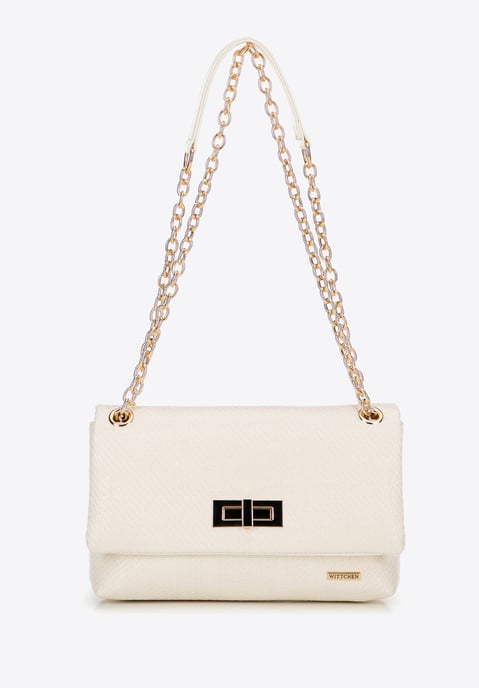Wittchen Dames Geweven Crossbody Tas met Ketting, Gebroken Wit - Image 2