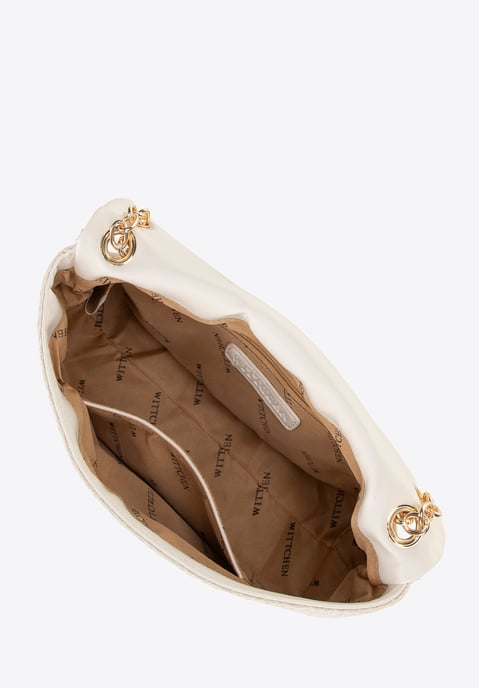 Wittchen Dames Geweven Crossbody Tas met Ketting, Gebroken Wit - Image 4