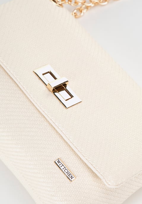Wittchen Dames Geweven Crossbody Tas met Ketting, Gebroken Wit - Image 5