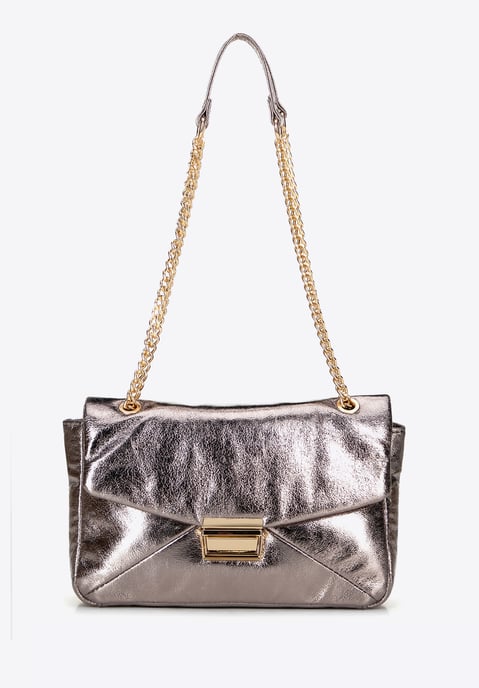 Wittchen Women's crossbody bag made of shiny gray eco-leather - Image 2
