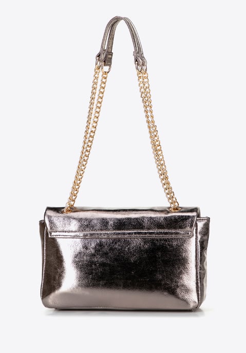 Wittchen Women's crossbody bag made of shiny gray eco-leather - Image 3