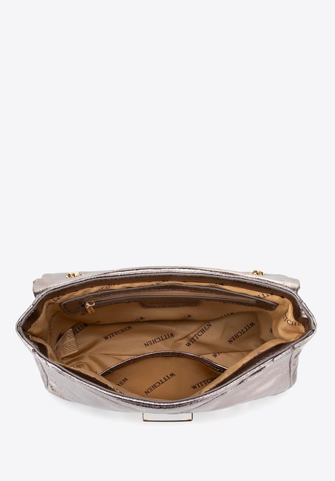 Wittchen Women's crossbody bag made of shiny gray eco-leather - Image 4