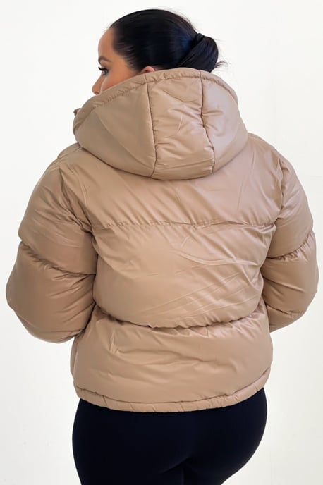 Hooded Drawstring Cropped Puffer Jacket - Stacey - Image 3