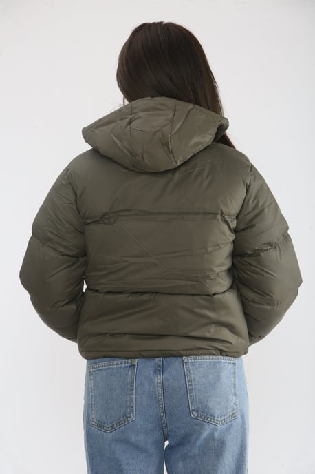 Hooded Drawstring Cropped Puffer Jacket - Stacey - Image 2