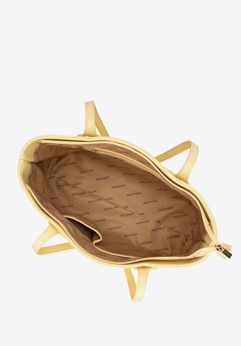 Wittchen Dames eco-leren shopper met gevlochten accenten geel eco-leer - Image 4