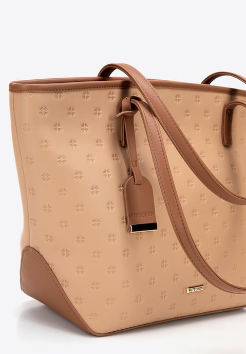 Wittchen Women's large imitation leather shopper bag beige eco-leather - Image 5