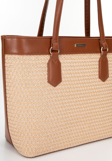 Wittchen Dames Shopper Bag in eco-leer en gevlochten beige en bruin beige en - Image 5