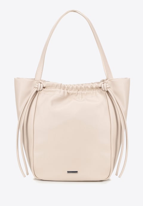 Wittchen Dames eco-leren shopper met decoratieve koorden, beige - Image 2