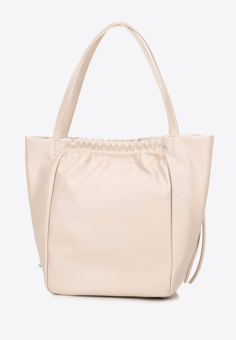 Wittchen Dames eco-leren shopper met decoratieve koorden, beige - Image 3