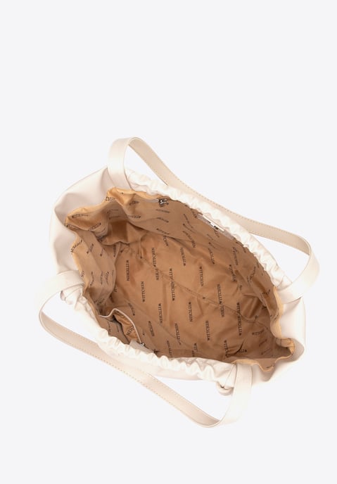 Wittchen Dames eco-leren shopper met decoratieve koorden, beige - Image 4