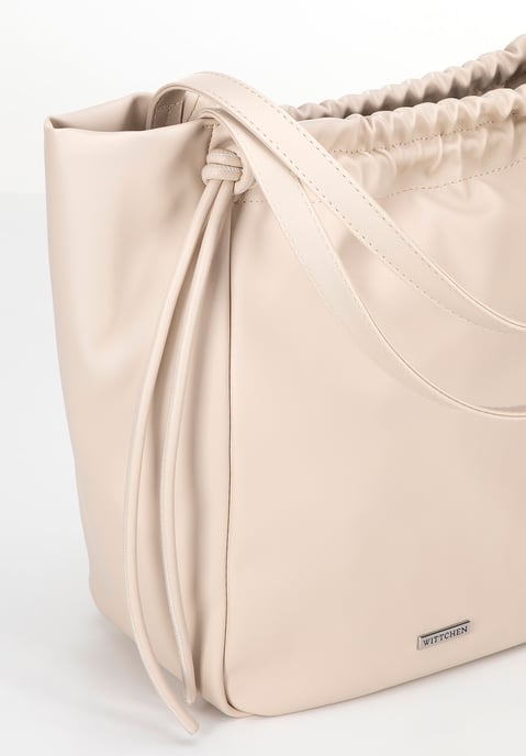 Wittchen Dames eco-leren shopper met decoratieve koorden, beige - Image 5