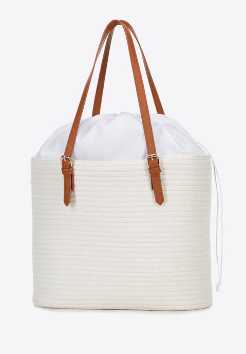 Wittchen Dames Katoenmix Shopper Bag Off-White Polyester - Image 3