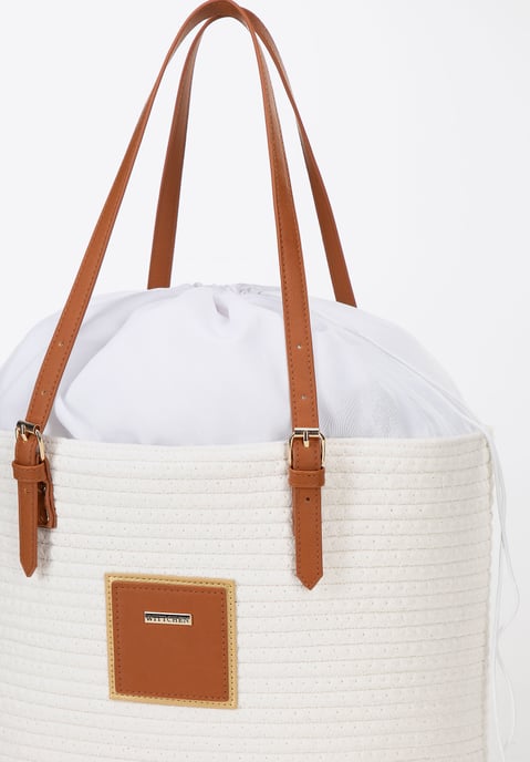 Wittchen Dames Katoenmix Shopper Bag Off-White Polyester - Image 5