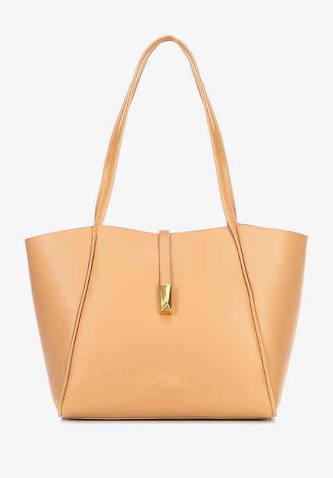 Wittchen Dames leren shopper met uitneembaar zakje, beige, natuurlijk leer - Image 2