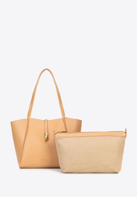 Wittchen Dames leren shopper met uitneembaar zakje, beige, natuurlijk leer - Image 4