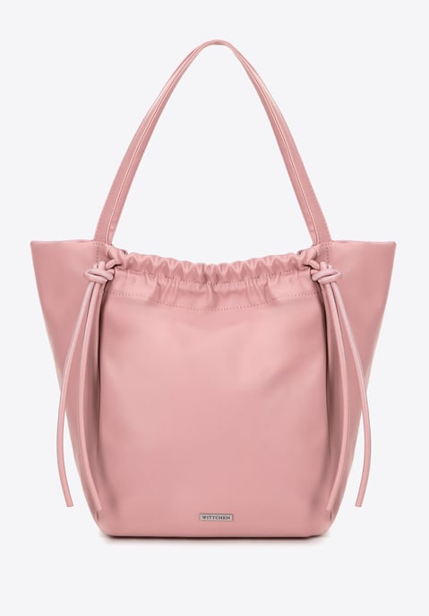 Wittchen Dames eco-leren shopper met decoratieve banden, roze - Image 2