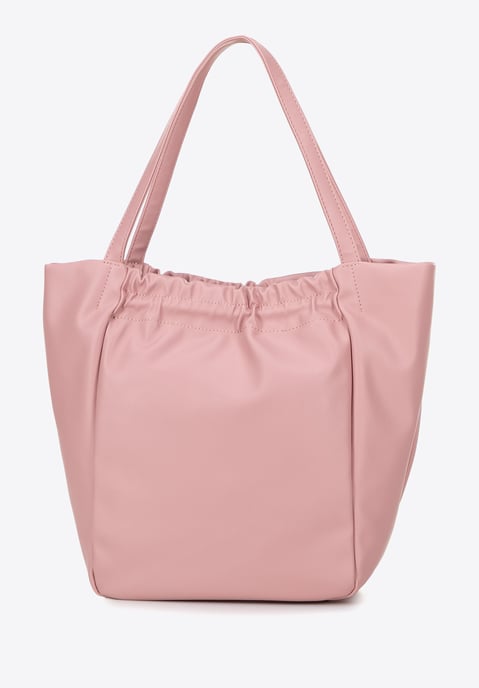 Wittchen Dames eco-leren shopper met decoratieve banden, roze - Image 3