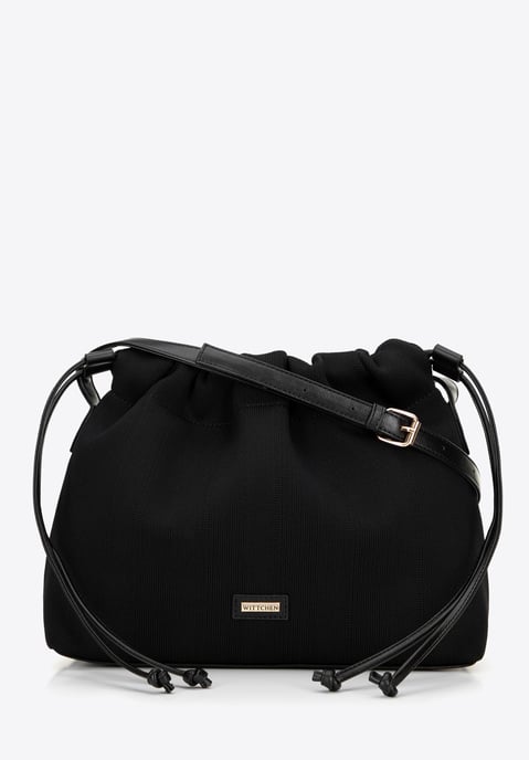 Wittchen Dames Bucket Bag met Trekkoorden, Zwart Polyester - Image 1