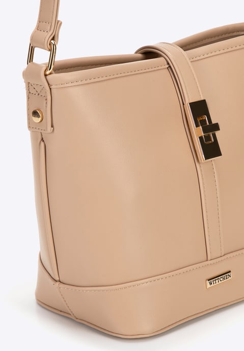 Wittchen Women's Beige Imitation Leather Bucket Bag - Image 4